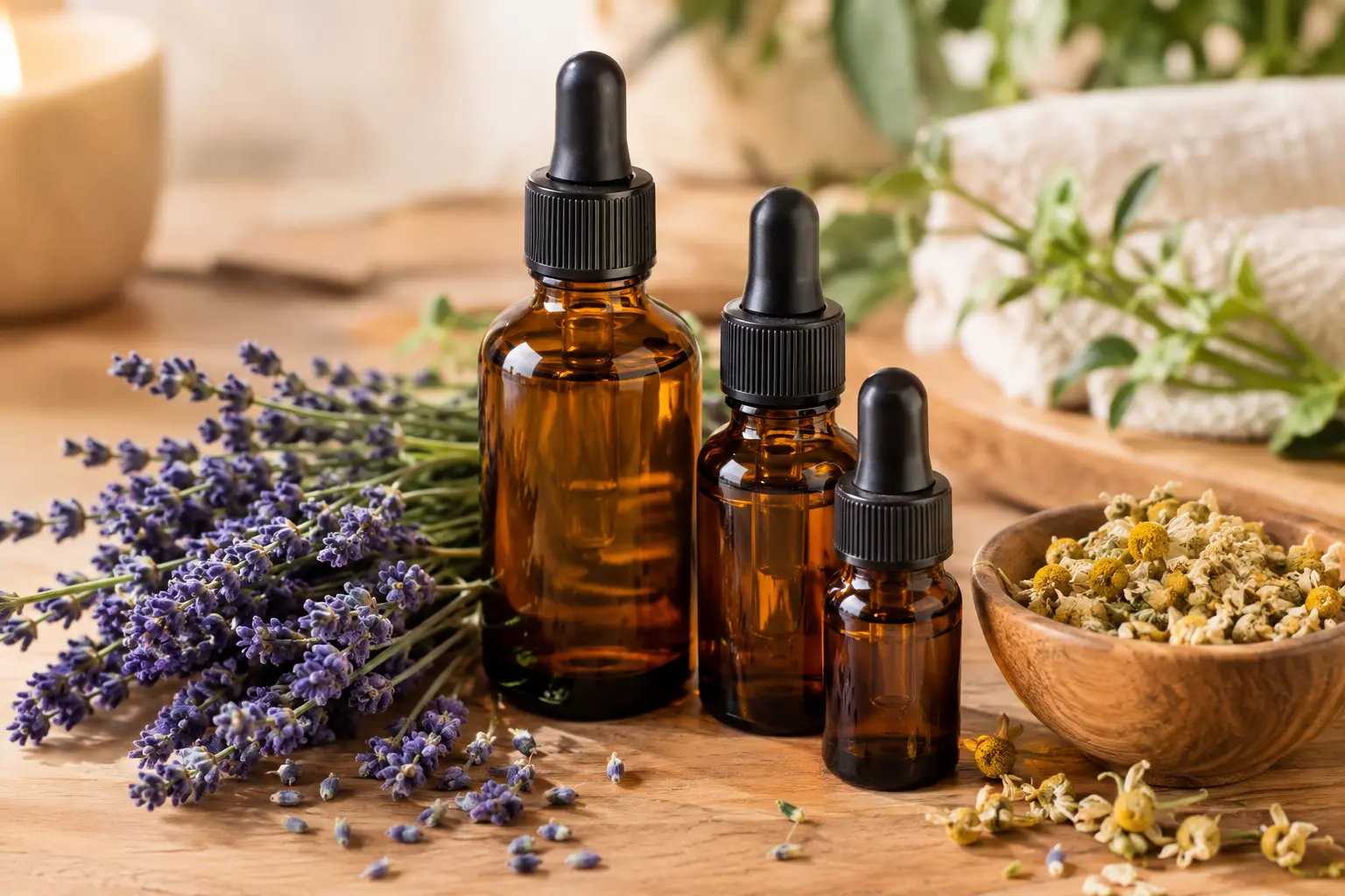 Gentle flowing strokes during an aromatherapy massage.